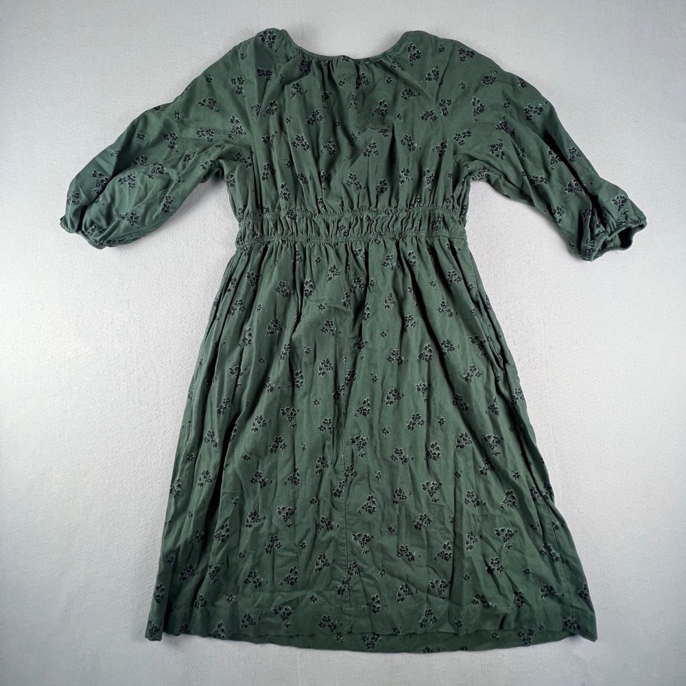 Universal Thread Midi Dress Womens XXL Green Floral Linen Blend Boho Cottagecore - Picture 2 of 16